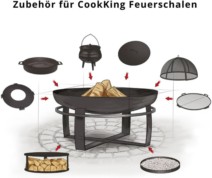 Cook King Indiana Feuerschale Ø70cm - BBQ Feuerschalen für den Garten - Feuerstelle Outdoor & Feuert