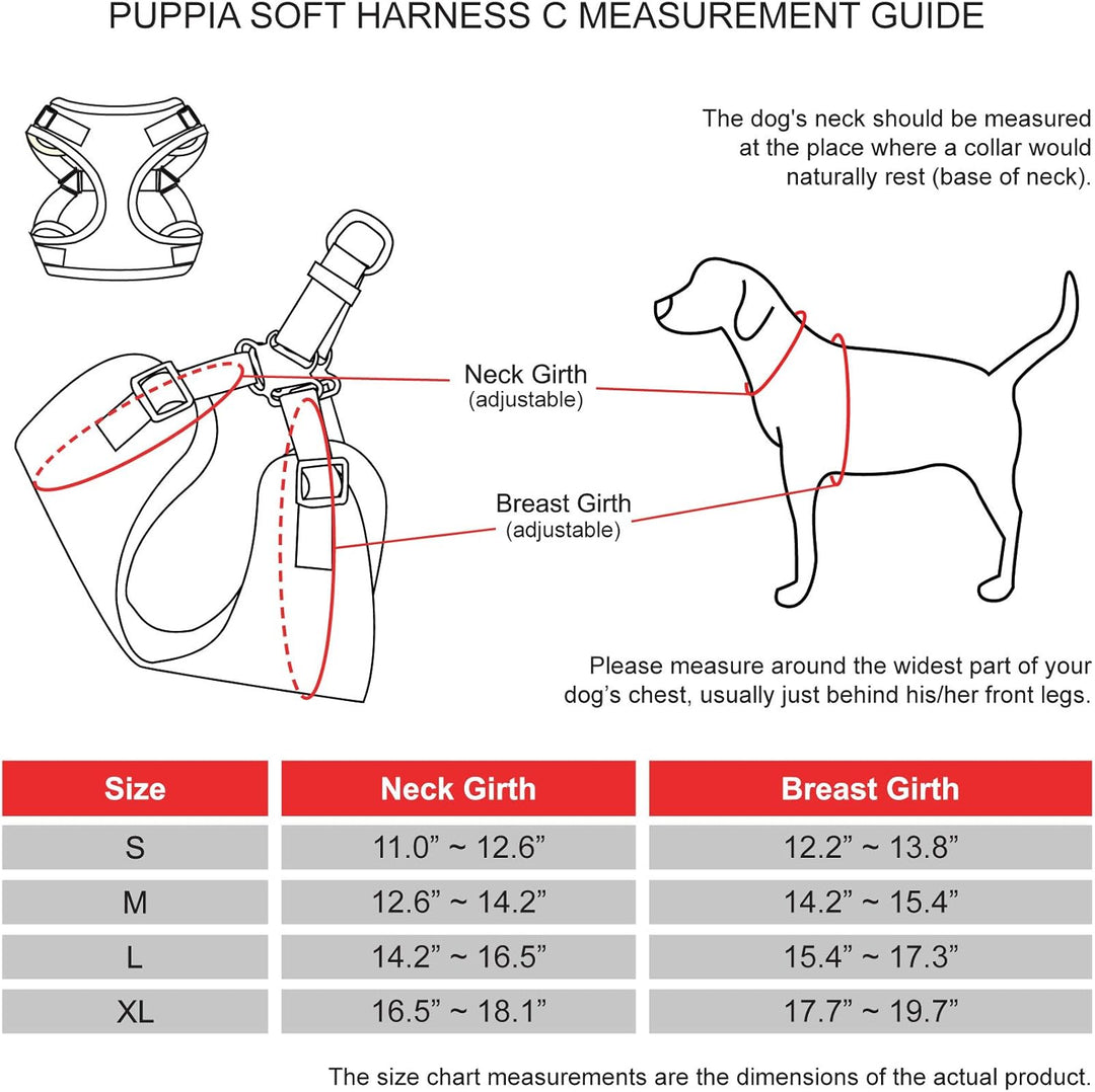Puppia PARA-HC1533 SOFT HARNESS C, S, himmelblau S himmelblau, S himmelblau