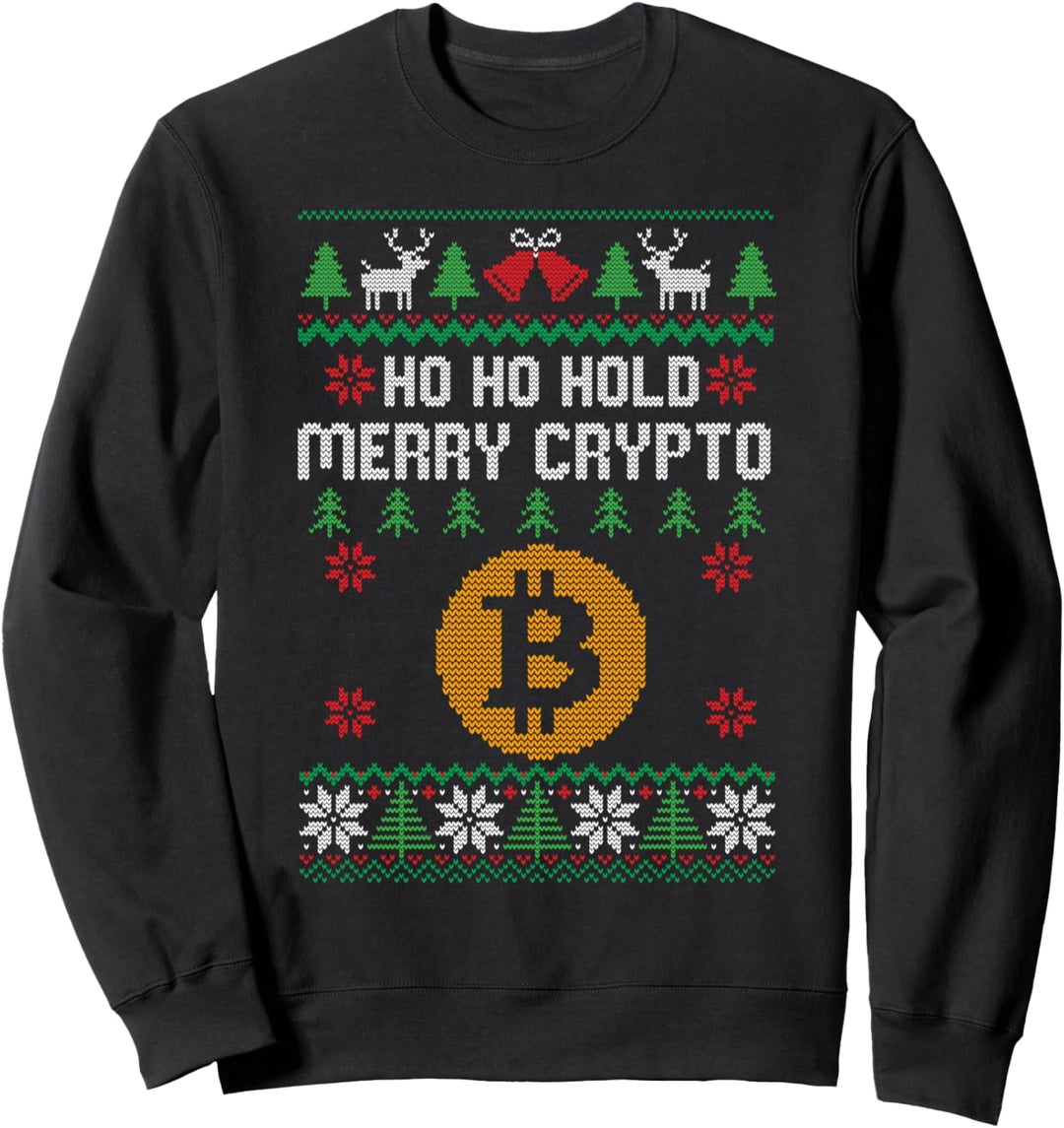 Ho Ho Hold Crypto Lustiger Weihnachtsmann Weihnachten Hässlicher Bitcoin Pullover Sweatshirt