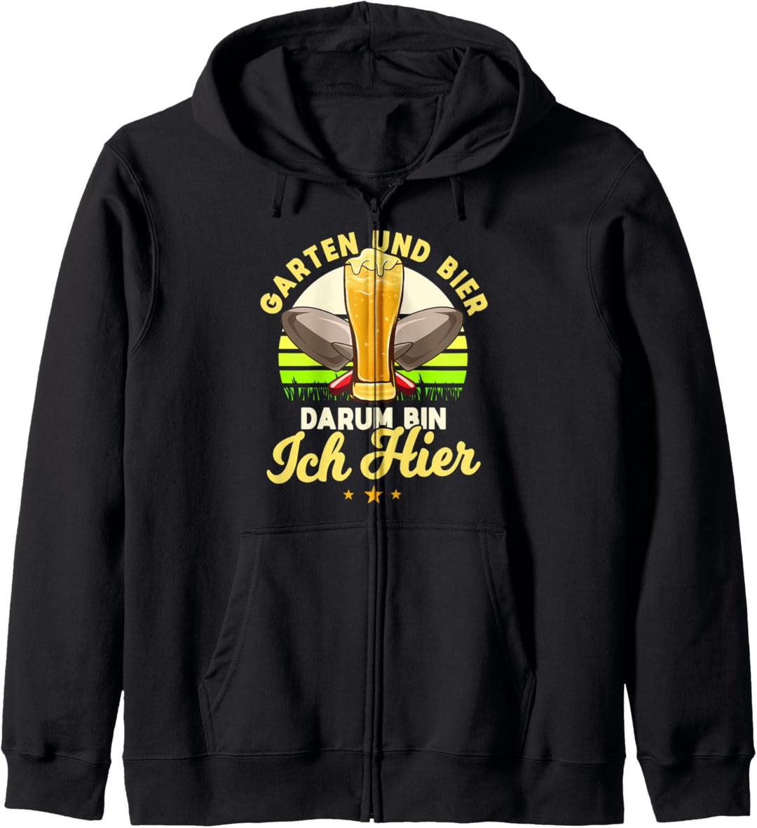 Garten und Bier, Lustiger Spruch, Gärtner Motiv Mann Kapuzenjacke