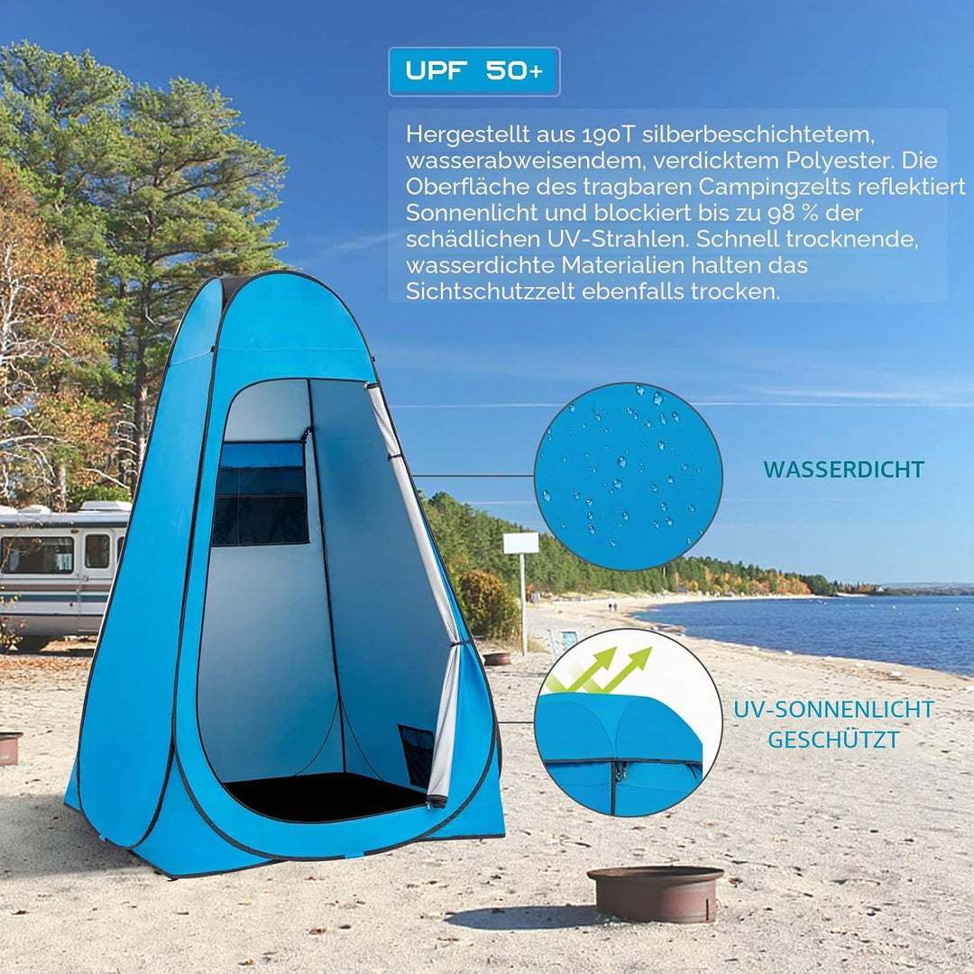 BRIAN & DANY Duschzelt Camping, Pop Up Toilettenzelt, Tragbares Umkleidezelt mit Regenschutz und Fen