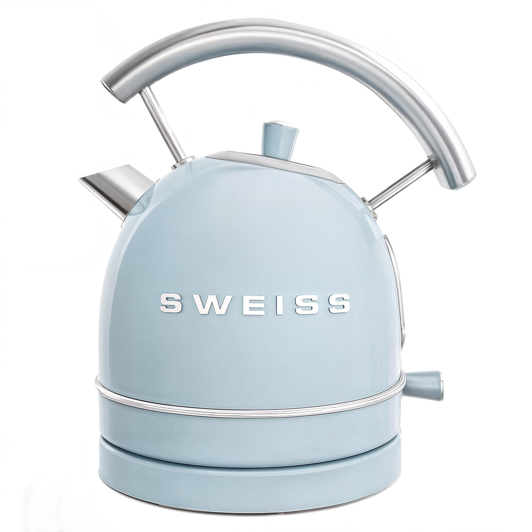 SWEISS Elektrischer Wasserkocher KTL6, Vintage, 1,5 l, kompakter Edelstahl, praktisch, 2200 W, schne