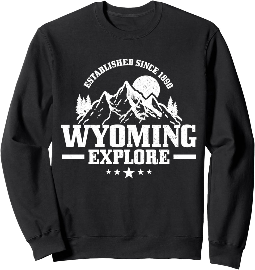 Wyoming Est. 1890 Vintage Berge Outdoor USA Souvenir Sweatshirt