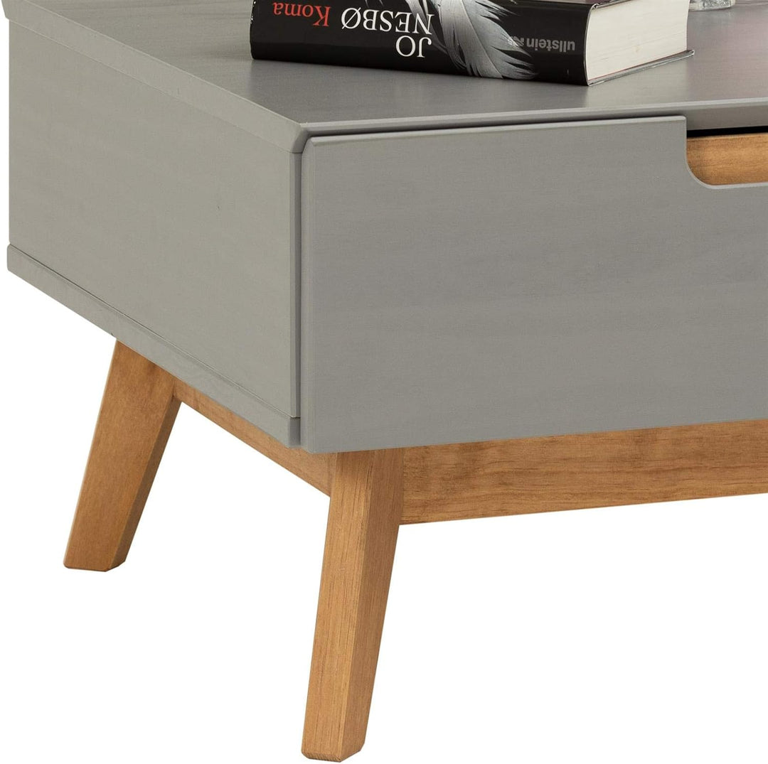 IDIMEX Couchtisch Tibor, Beistelltisch Wohnzimmertisch Sofatisch Stubentisch, Kiefer massiv, 2 Schub