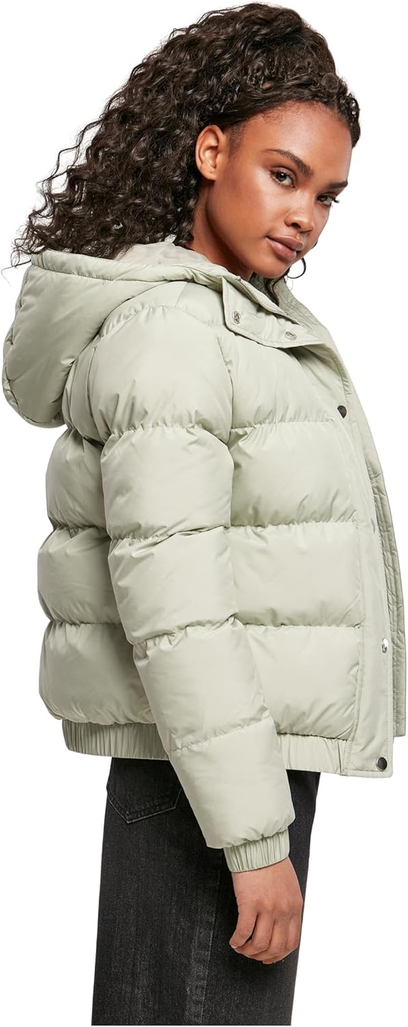 Urban Classics Damen Ladies Hooded Puffer Jacket Jacke XL softsalvia, XL softsalvia