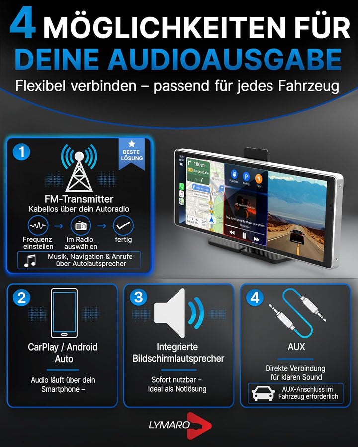 Wireless CarPlay Display &amp; Android Display fürs Auto, tragbares Apple Auto CarPlay Display &amp; Android