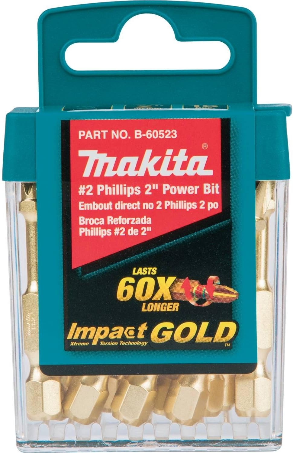 Makita B-60523 Impact Gold #2 Phillips 5,1 cm Power-Bit, 15 Stück