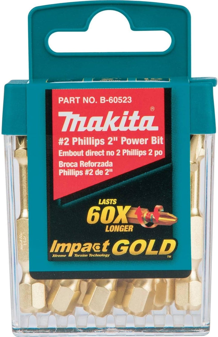 Makita B-60523 Impact Gold #2 Phillips 5,1 cm Power-Bit, 15 Stück