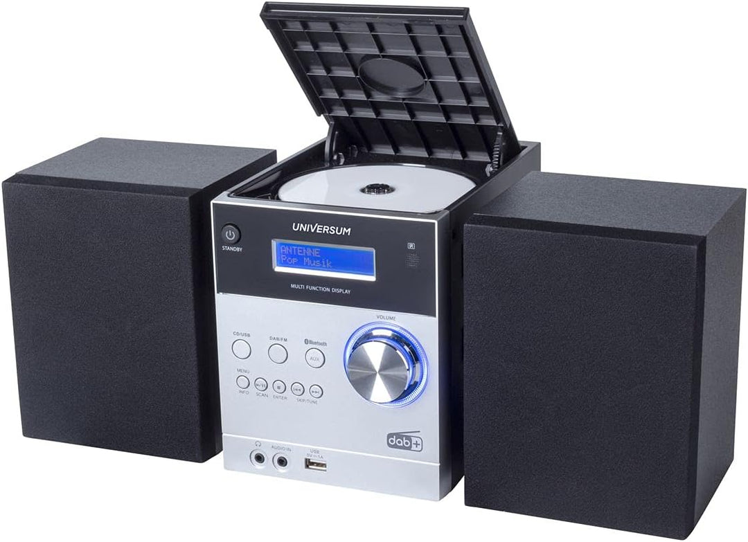 Universum Stereoanlage MS 300-21, CD, DAB+ Radio, Bluetooth, USB, Silber