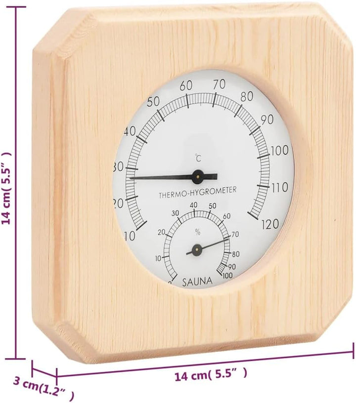 vidaXL 2-in-1 Sauna-Hygrothermograph und Sanduhr Set Massivholz Kiefer