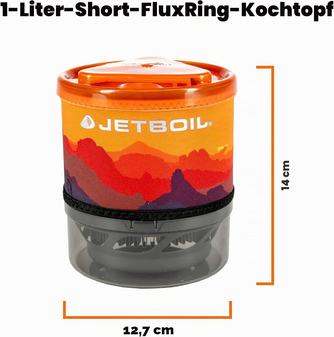 Jetboil MiniMo Camping- und Rucksackkochsystem mit einstellbarer Wärmekontrolle Sunset, Sunset