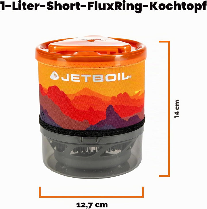 Jetboil MiniMo Camping- und Rucksackkochsystem mit einstellbarer Wärmekontrolle Sunset, Sunset