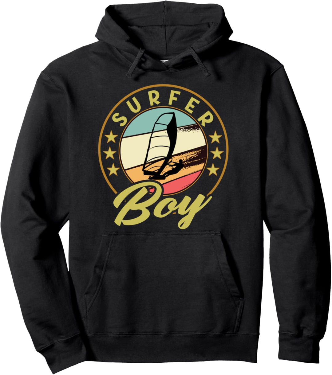 Vintage Surfen Design für Jungen als Surfer Pullover Hoodie