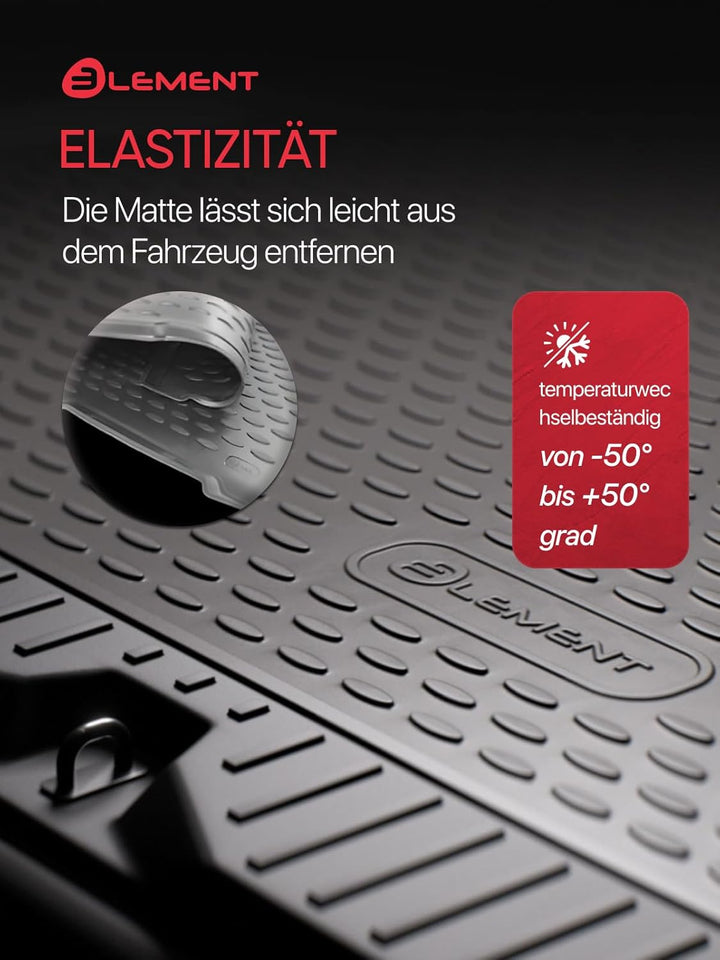 Element Passgenaue Premium Antirursch Kofferraummatte Laderaumwanne passend für BMW 3er Modellreihe
