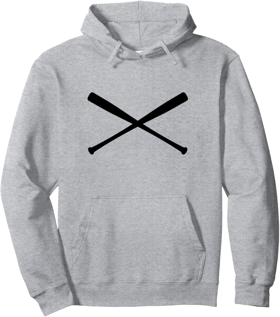 Crossed Bats Baseball Pullover Hoodie