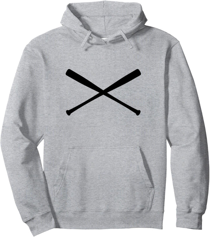 Crossed Bats Baseball Pullover Hoodie