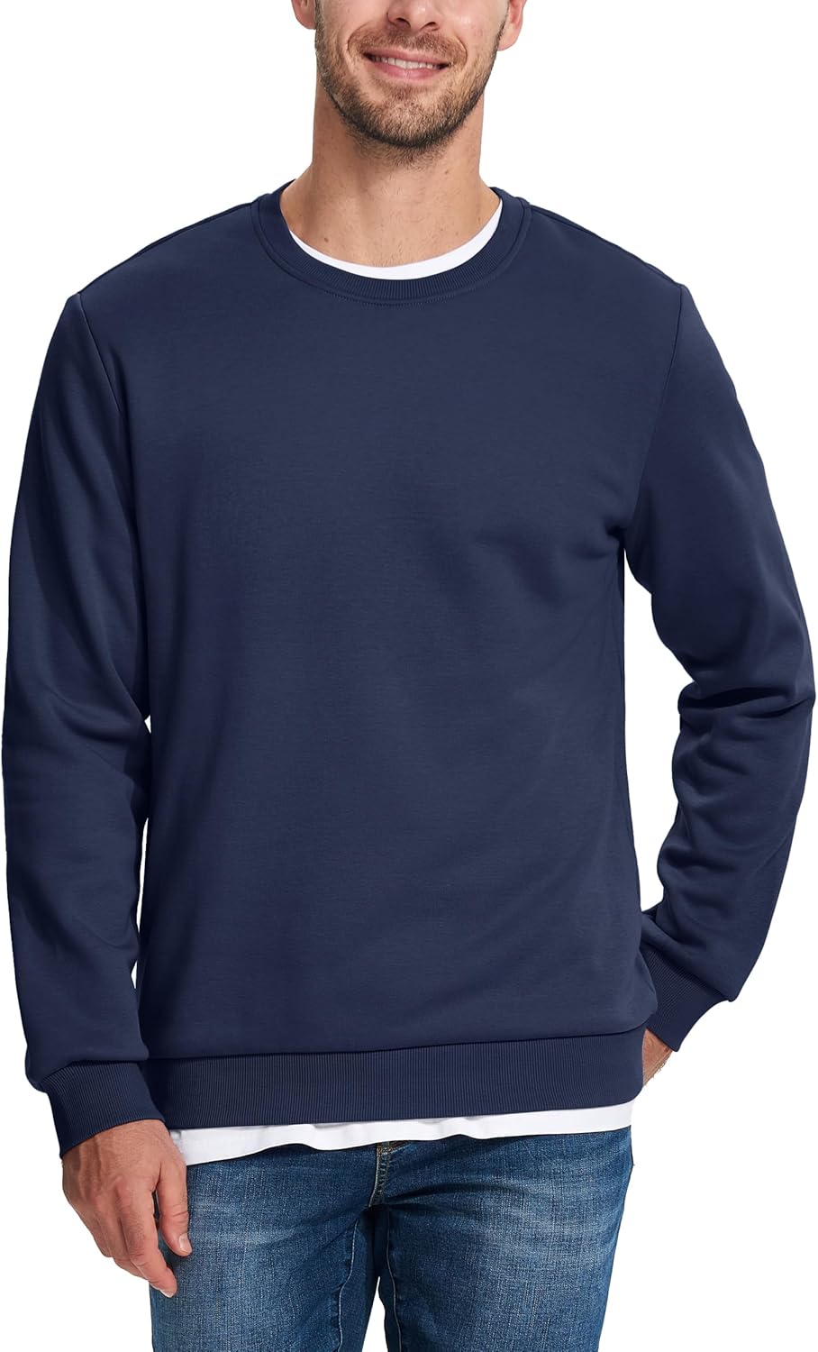 TACVASEN Fleecepullover Herren Sweatshirt Gefüttert Winter Warme Sport Langarmshirt Rundhals Outdoor