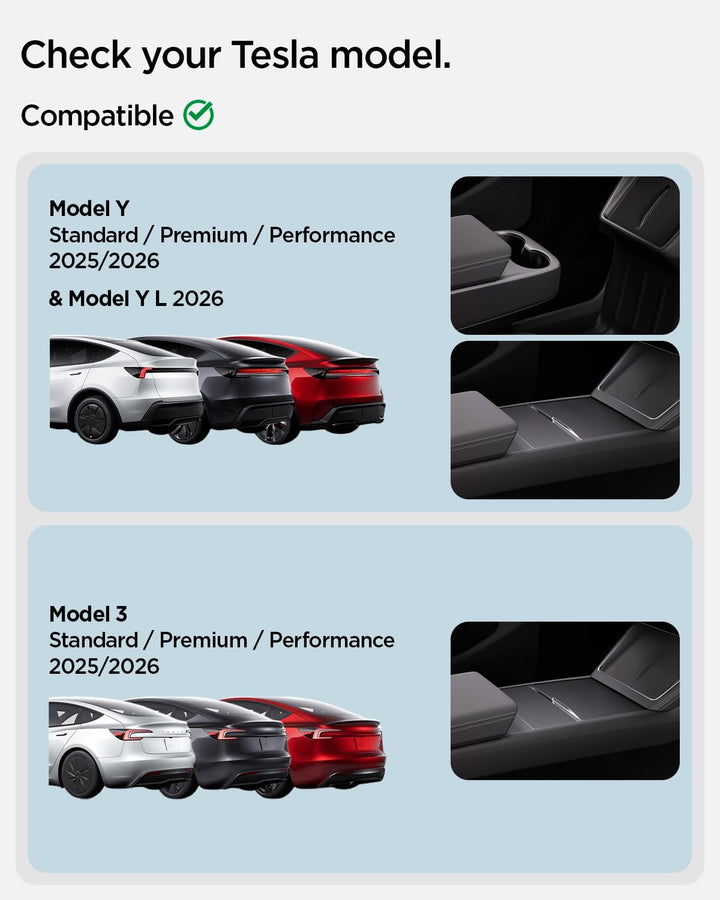 Spigen Tesla Model Y Juniper 2025 2026 Model 3 Highland 2025 2026 One-Touch Versteckte Aufbewahrungs