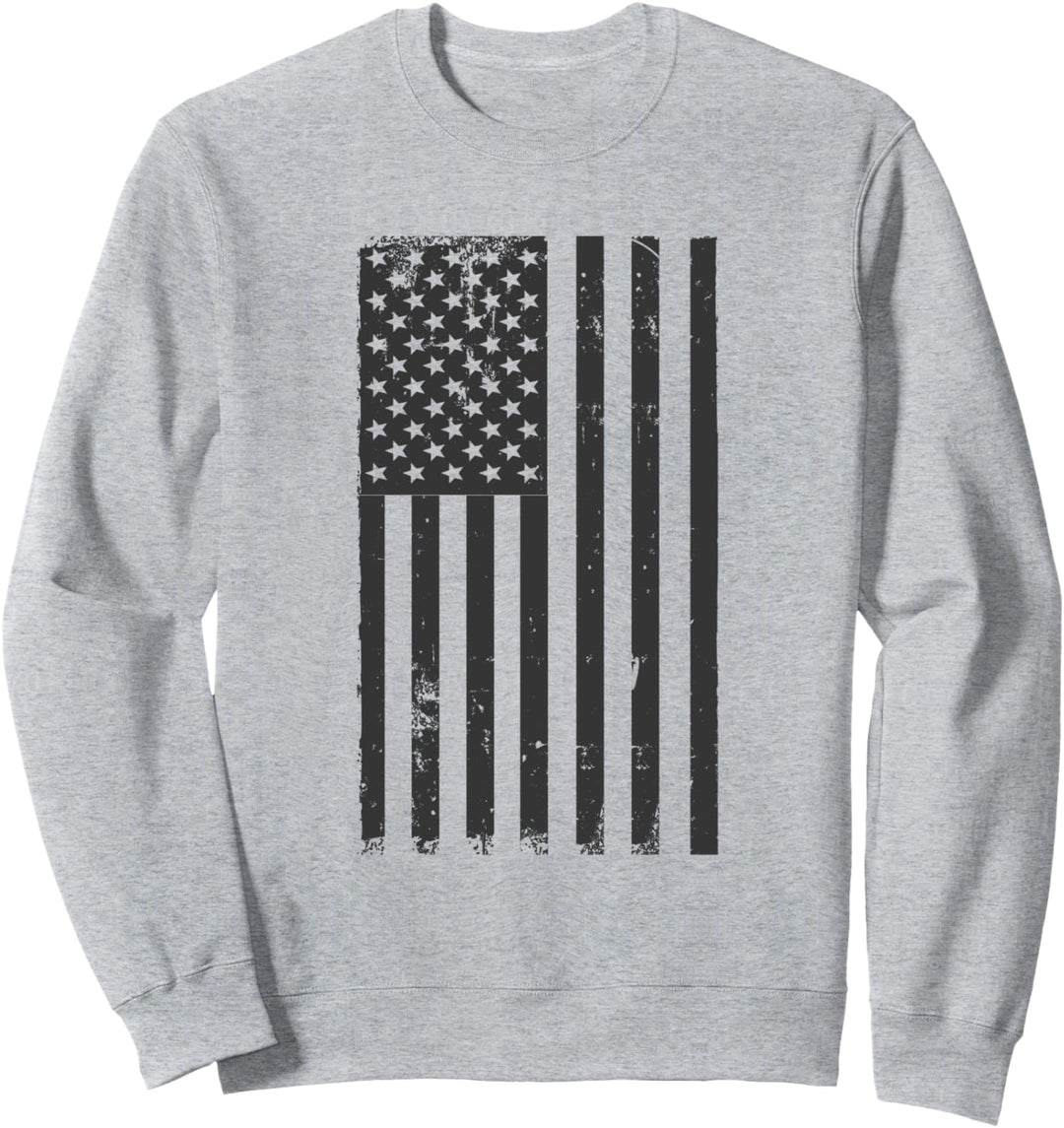 Black And White American Flag 4th Of July Sweatshirt