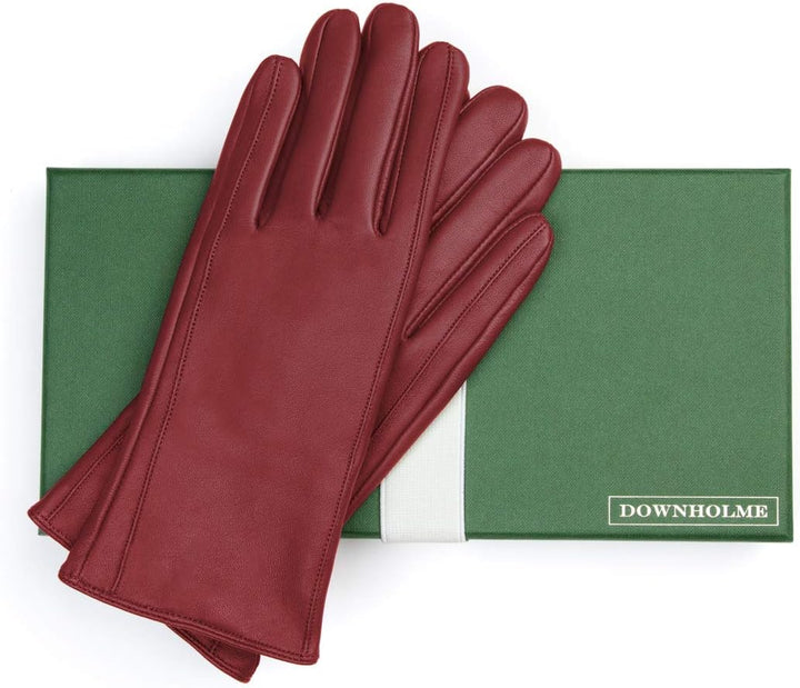 Downholme – Klassische Lederhandschuhe mit Innenfutter aus Kaschmir – für Damen XS Burgunderrot, XS