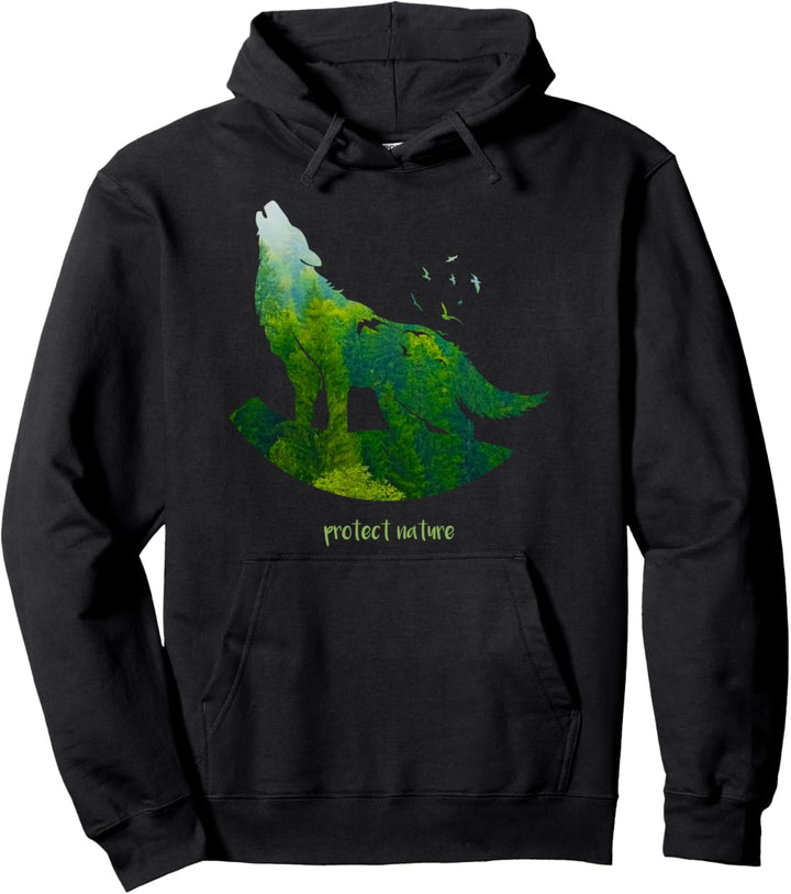 Naturschutz Umweltschutz Klimaschutz protect nature Wolf Pullover Hoodie