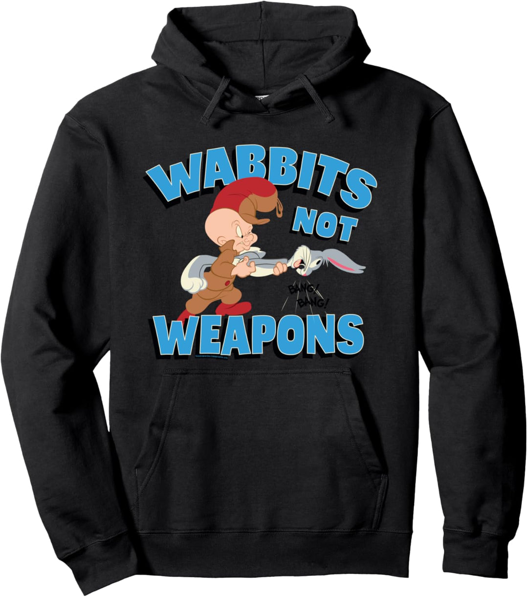 Looney Tunes Elmer and Bugs Wabbits Not Weapons Pullover Hoodie