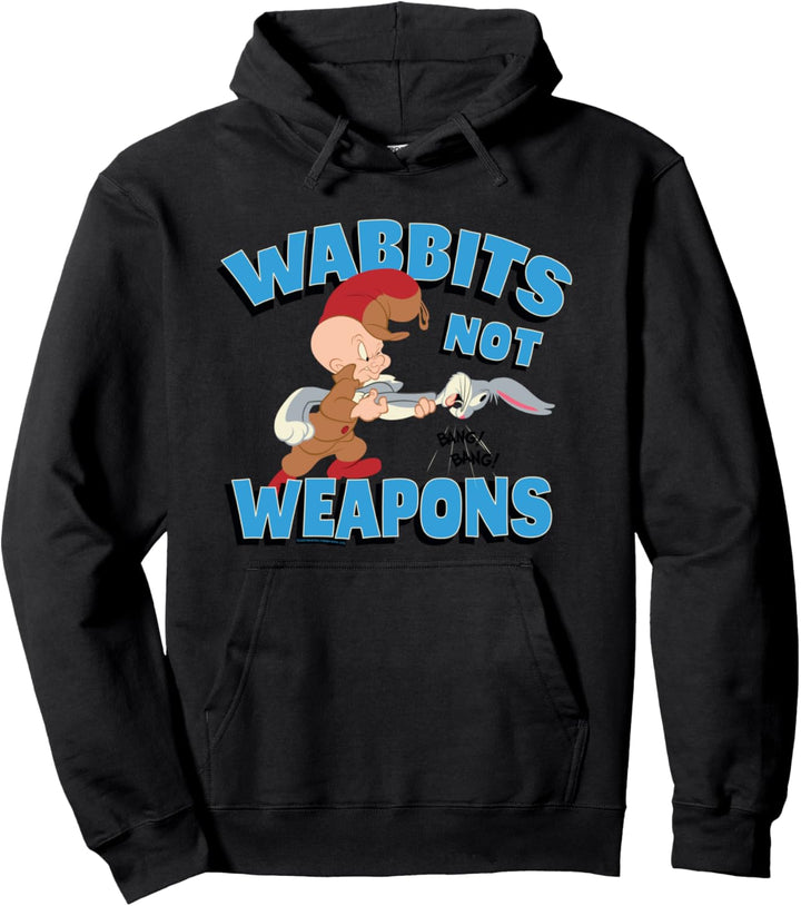 Looney Tunes Elmer and Bugs Wabbits Not Weapons Pullover Hoodie