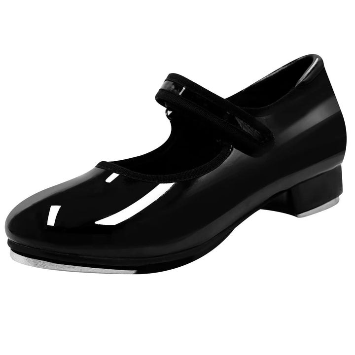 Steppschuhe,Schwarz 2,5 cm Absatzhöhe Schnüren Stepp Schuhe für Kinder Erwachsene 26 EU Klettverschl
