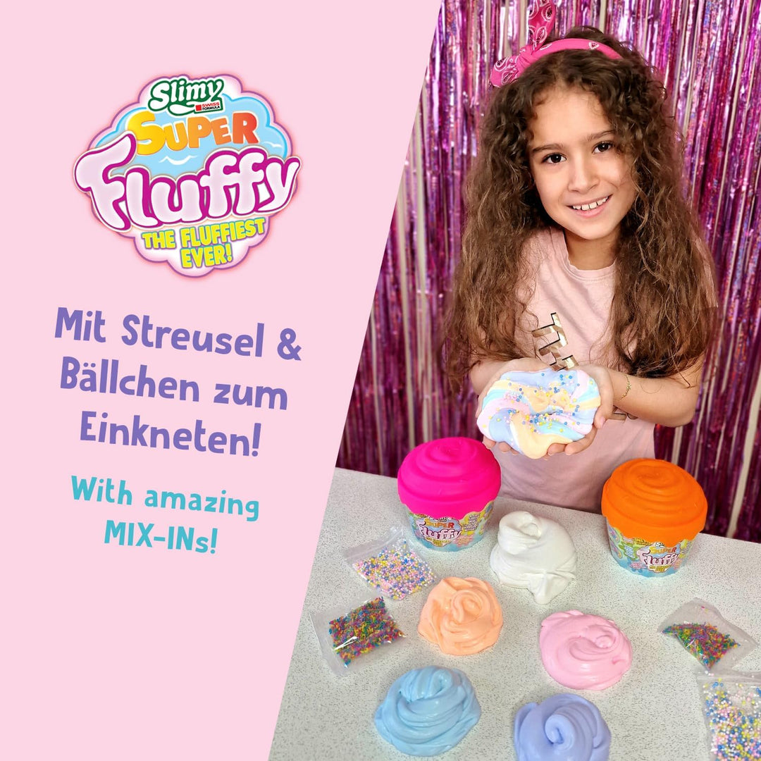 Slimy Super Fluffy 300g Spielmasse im Cup Cake-Becher - der flaumigste Original Slime, lustig duften