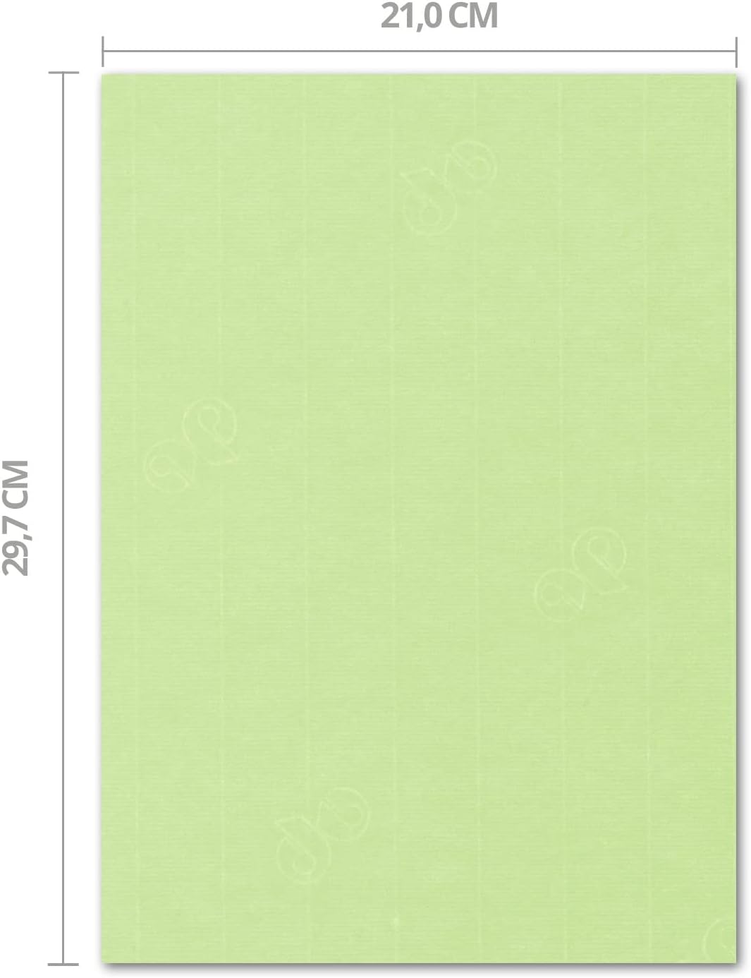 ARTOZ 50x Bastelpapier Bastelkarton - Birkengrün - DIN A4 297 x 210 mm - Edle Egoutteur-Rippung - Ho