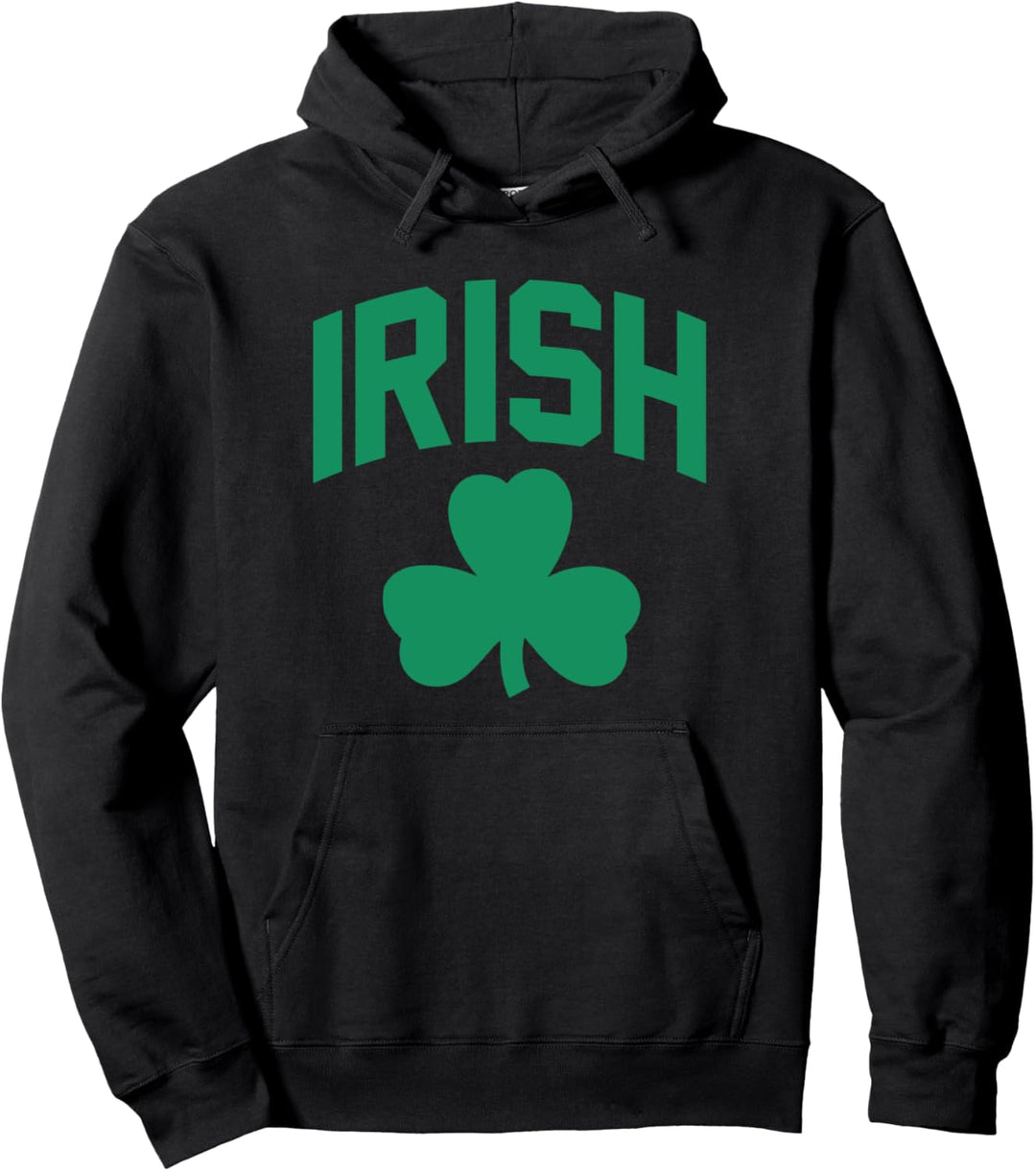Irish Green Font Clover Pullover Hoodie