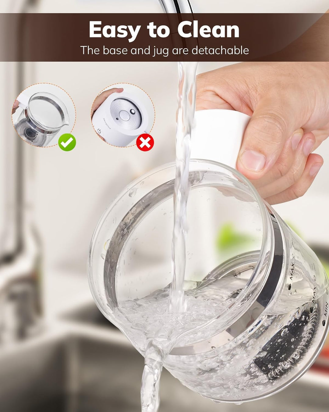 Morpilot Elektrischer Milchaufschäumer 4 in 1, 500 ml, 600 W, grosse Kapazität, Milchaufschäumer, ge