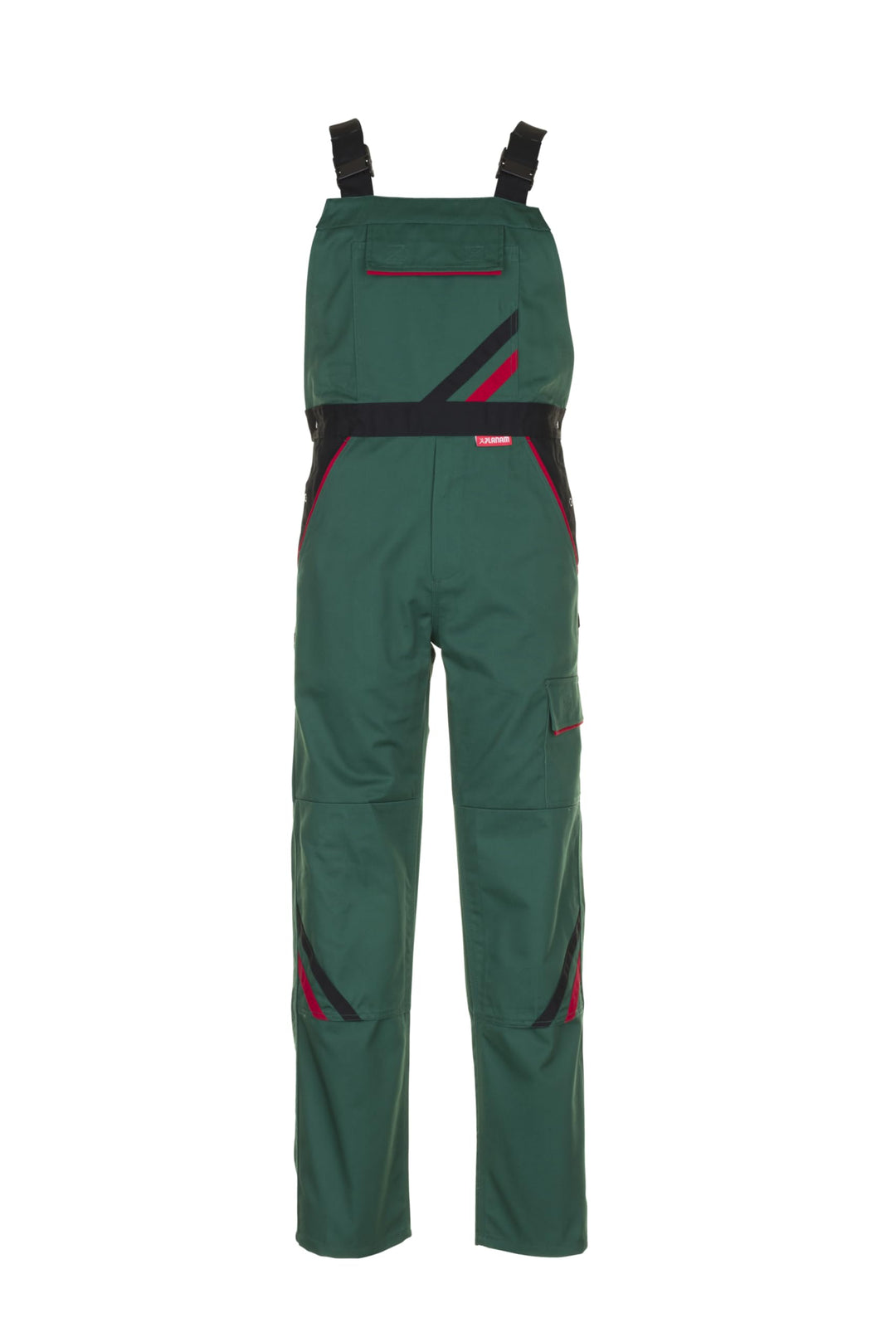 Planam 2335118 Highline Latzhose, Grün/Schwarz/Rot, Grösse 118 Grün/Schwarz/Rot 118, Grün/Schwarz/Ro