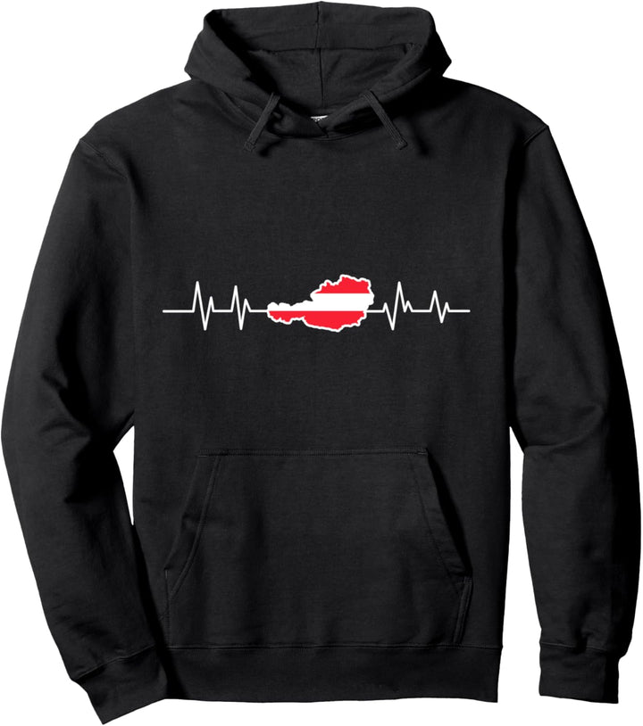 Österreich Herzschlag Flagge Puls Austria Heimat Geschenk Pullover Hoodie