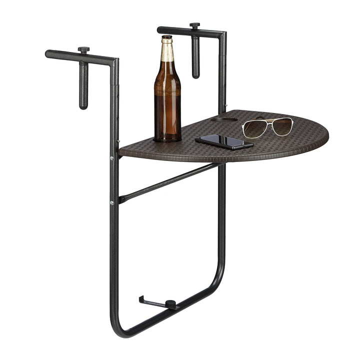 Relaxdays Balkonhängetisch BASTIAN klappbar, 3-fach höhenverstellbarer Klapptisch, Tischplatte B x T