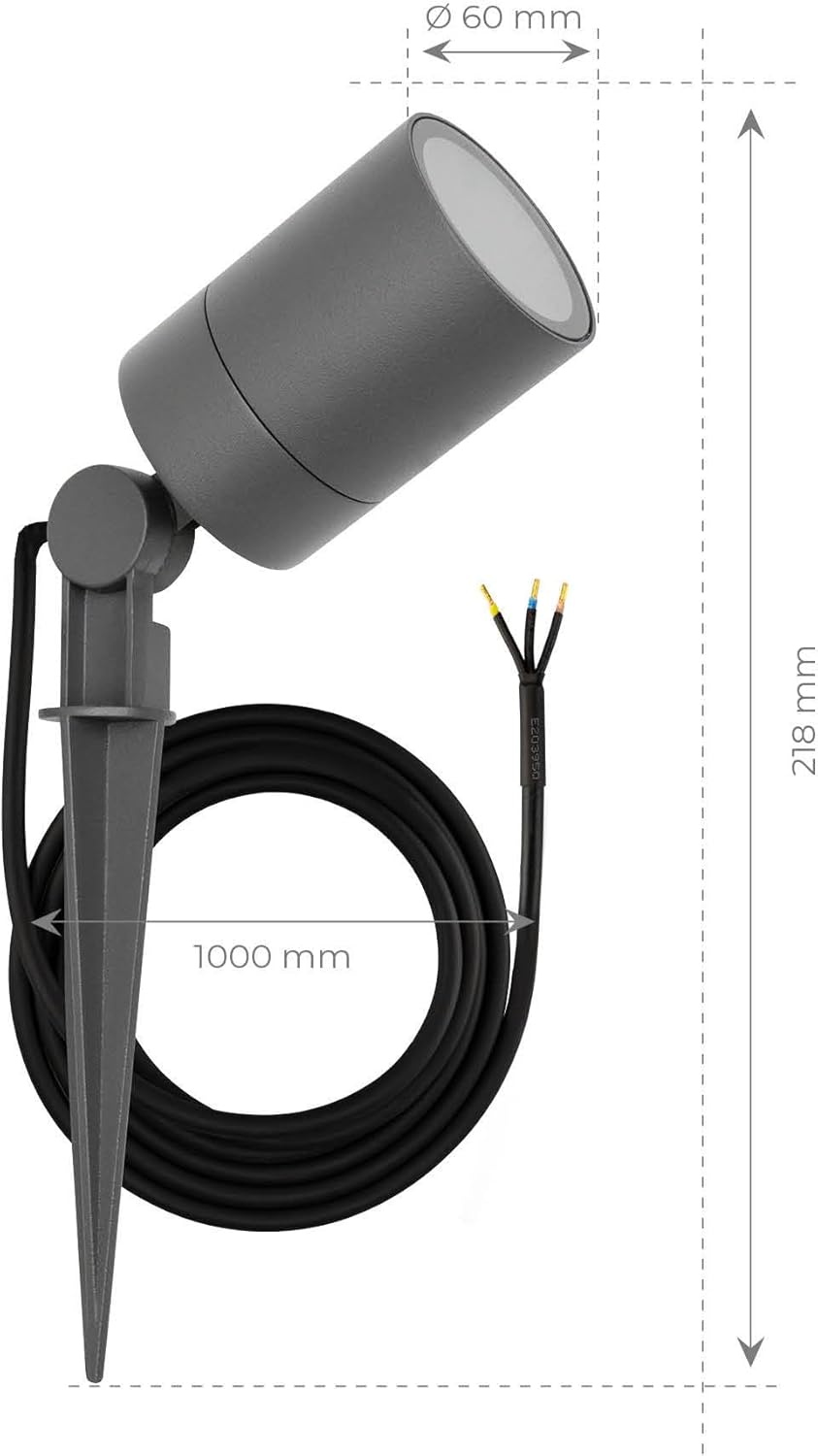 Ledvion - 9X SMART Wifi LED Strahler, Anthrazit Aluminium, IP65, 5W, RGBWW, 1 Meter Kabel, LED Strah