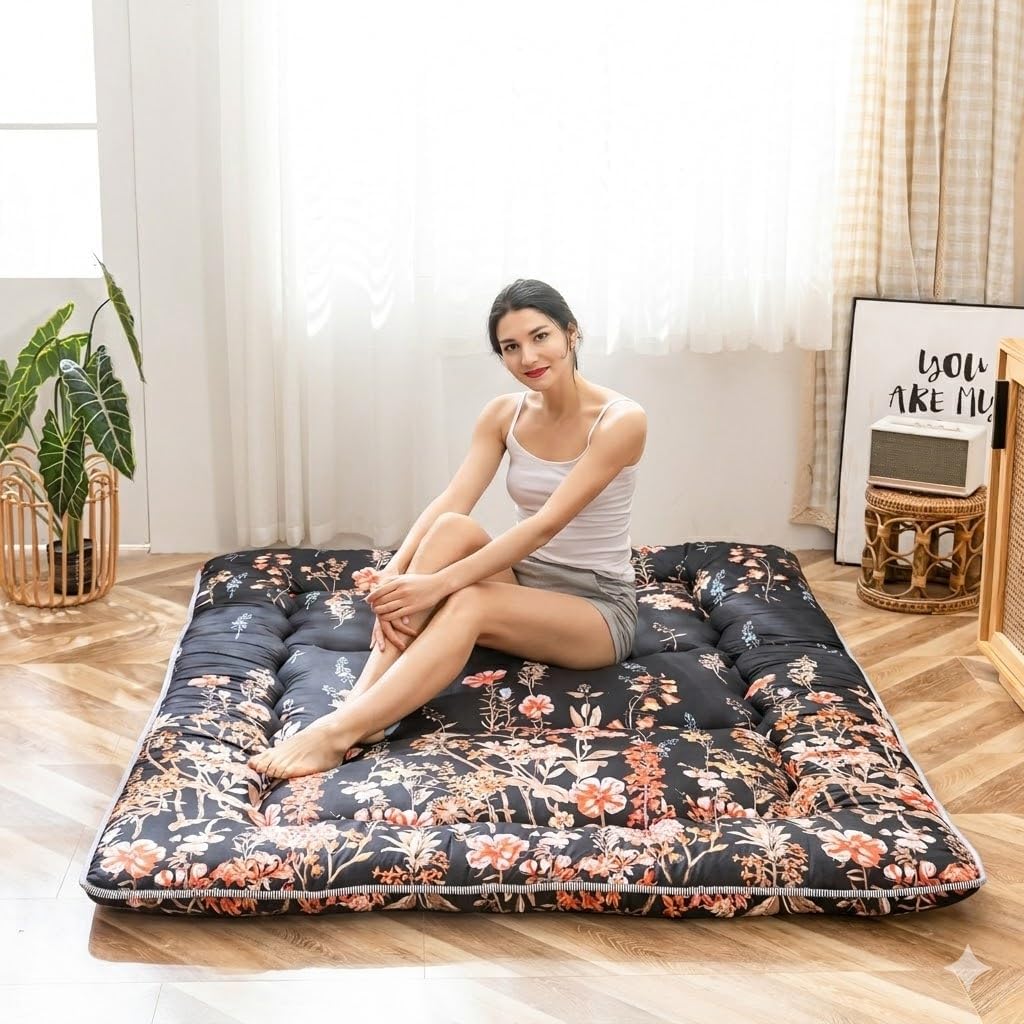 MAXYOYO Japanische Futon Matratze, Gestepptes Tatami Matte Futonmatratze, Klappmatratze für Boden- u
