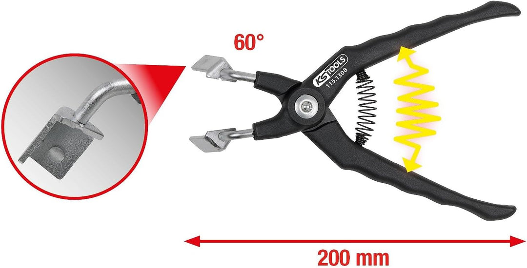 KS Tools 115.1308 Relais-Zange 45° gebogen