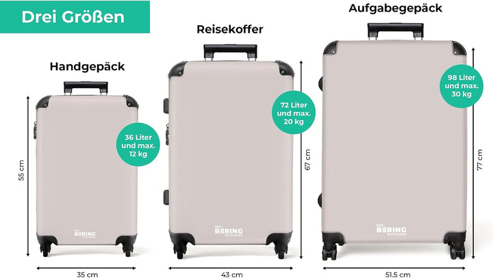 NoBoringSuitcases.com® Koffer XL Gross 77x51.5x28 cm Reisekoffer mit 4 Rollen Leicht Trolley Hartsch