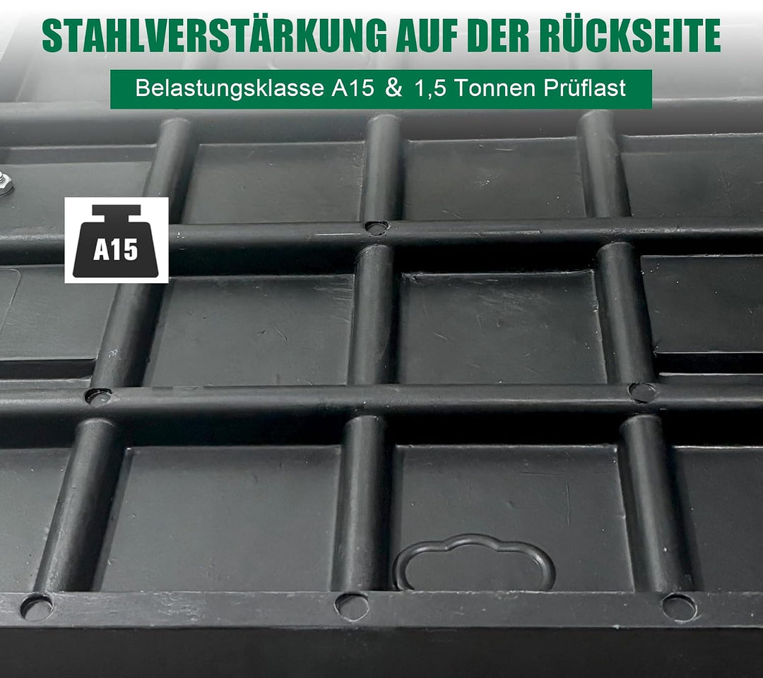 GFK-Schachtabdeckung mit Rahmen: 700x700 mm/Deckel: 600x600 mm/Lichte Weite: 550x550 mm Kanaldeckel