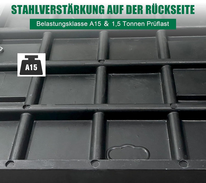 GFK-Schachtabdeckung mit Rahmen: 700x700 mm/Deckel: 600x600 mm/Lichte Weite: 550x550 mm Kanaldeckel