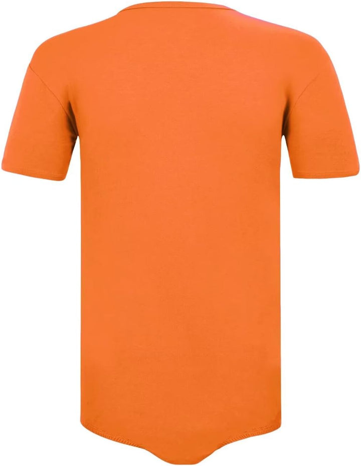 Landofgenie Männer Kurzarm Strampler Pyjama Bodysuit One Piece Strampler XS Orange, XS Orange