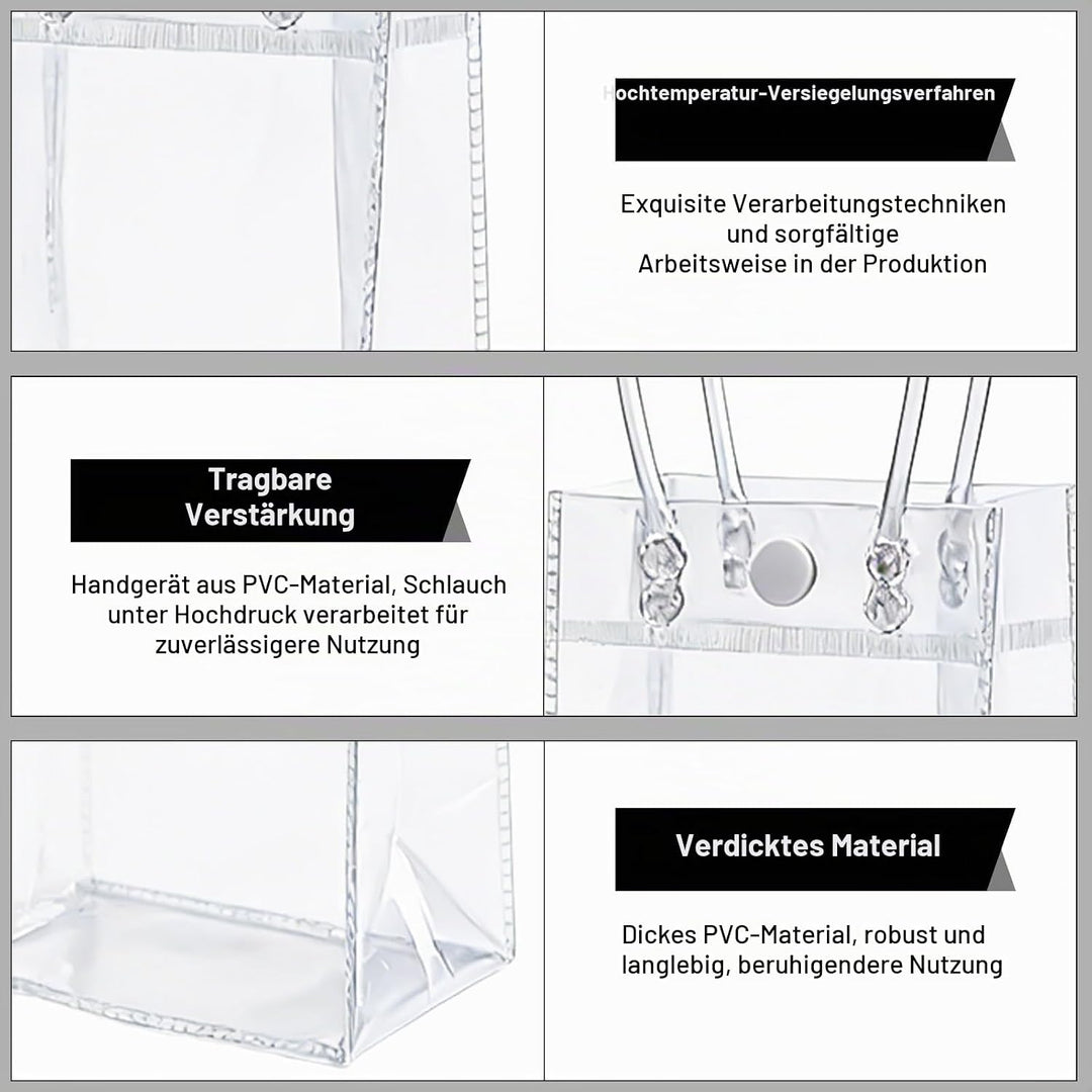 18 Stück Flaschenkühler Ice Bag: 10*25*10cm Transparent Sektkühler, PVC Eisbeutel Flaschenkühler, ,