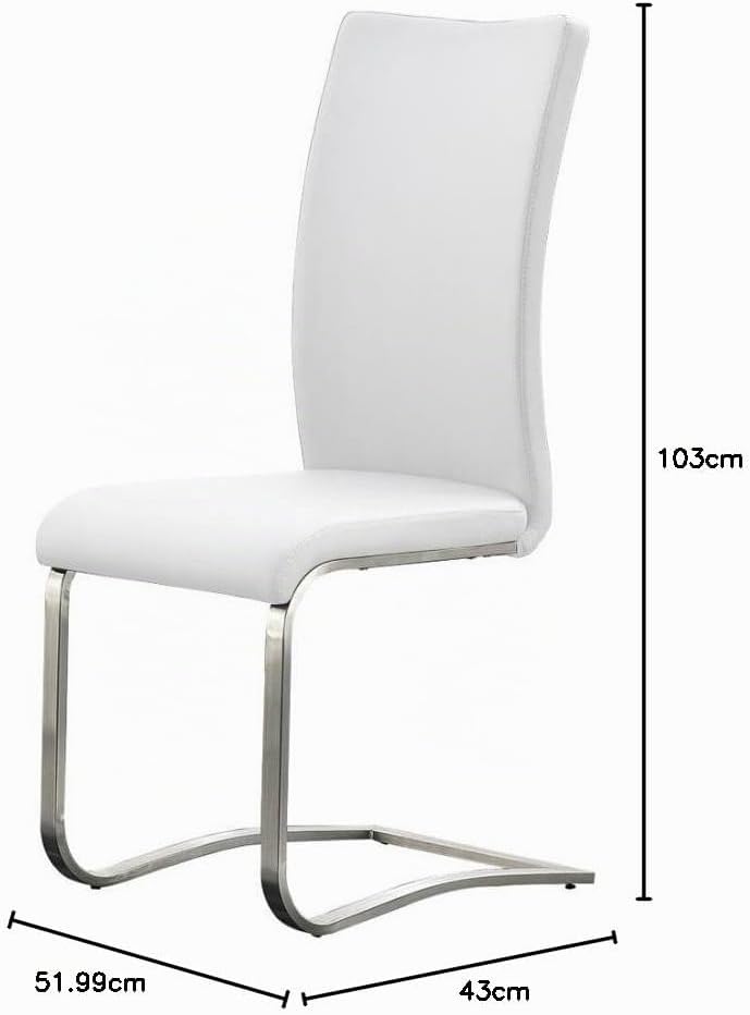 Robas Lund Esszimmerstuhl 2-er Set weiss, Stuhl belastbar bis 130 kg, mit Kunstlederbezug, Gestell E