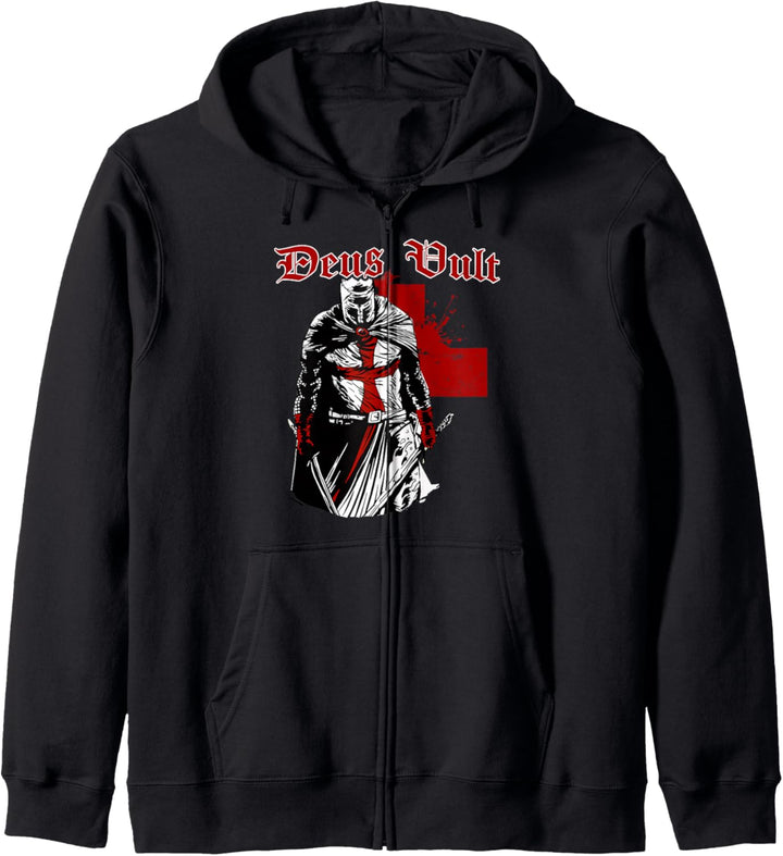 Deus Vult Templer - Ritter Kreuzritter Tempelritter Geschenk Kapuzenjacke