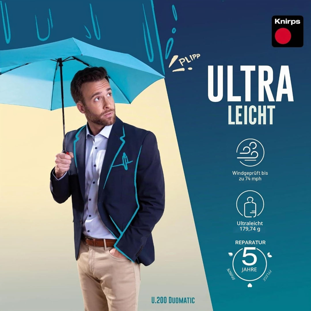 Knirps Taschenschirm U.200 Ultra Light Duomatic Vision Bordeaux, Bordeaux