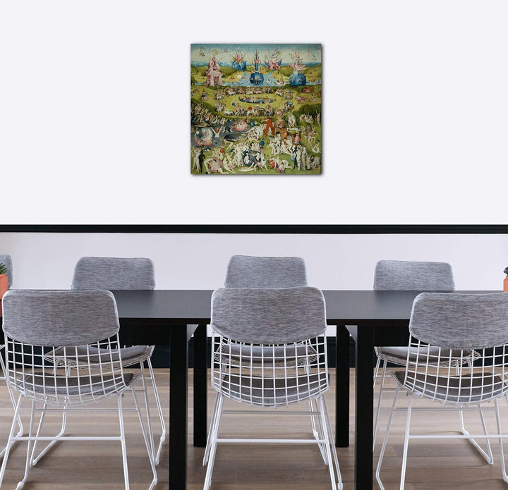 Printed Paintings Leinwand (60x60cm): Hieronymus Bosch - Der Garten der Lüste (1490/1510) - Mittlere