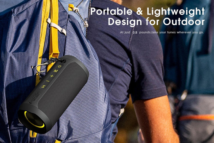 EDUPLINK Bluetooth Lautsprecher Klein mit Licht - Tragbarer IPX7 wasserdichte Musikbox für Dusche Ou