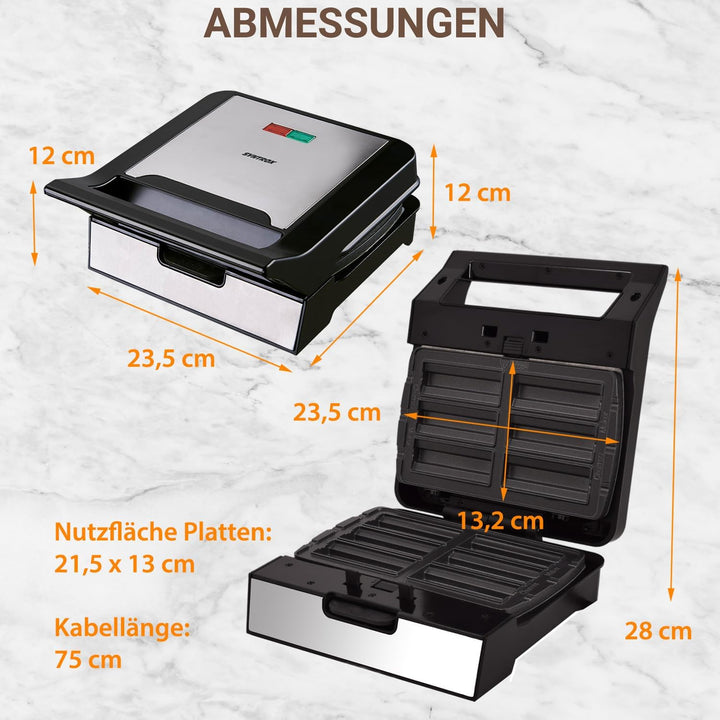 Syntrox Churros Maker mit Wechselplatten, Edelstahl, schnelles Aufheizen, Antihaftbeschichtet, versc