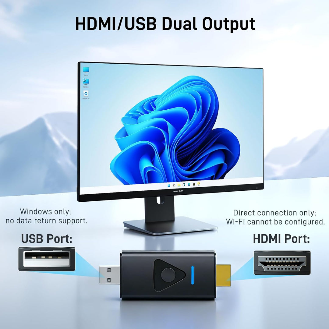 Yinker HDMI USB Dongle Miracast Adapter HDMI für iOS, MacOS, Android USB für Windows-Hosts Plug&Play